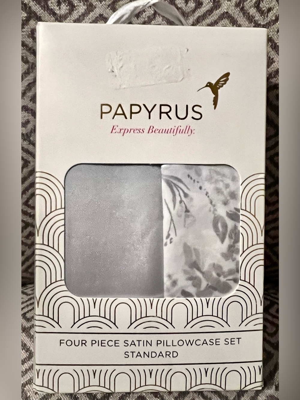 NEW PAPYRUS satin pillowcases. 4 Pcs. Light grey. Standard pillow case size.